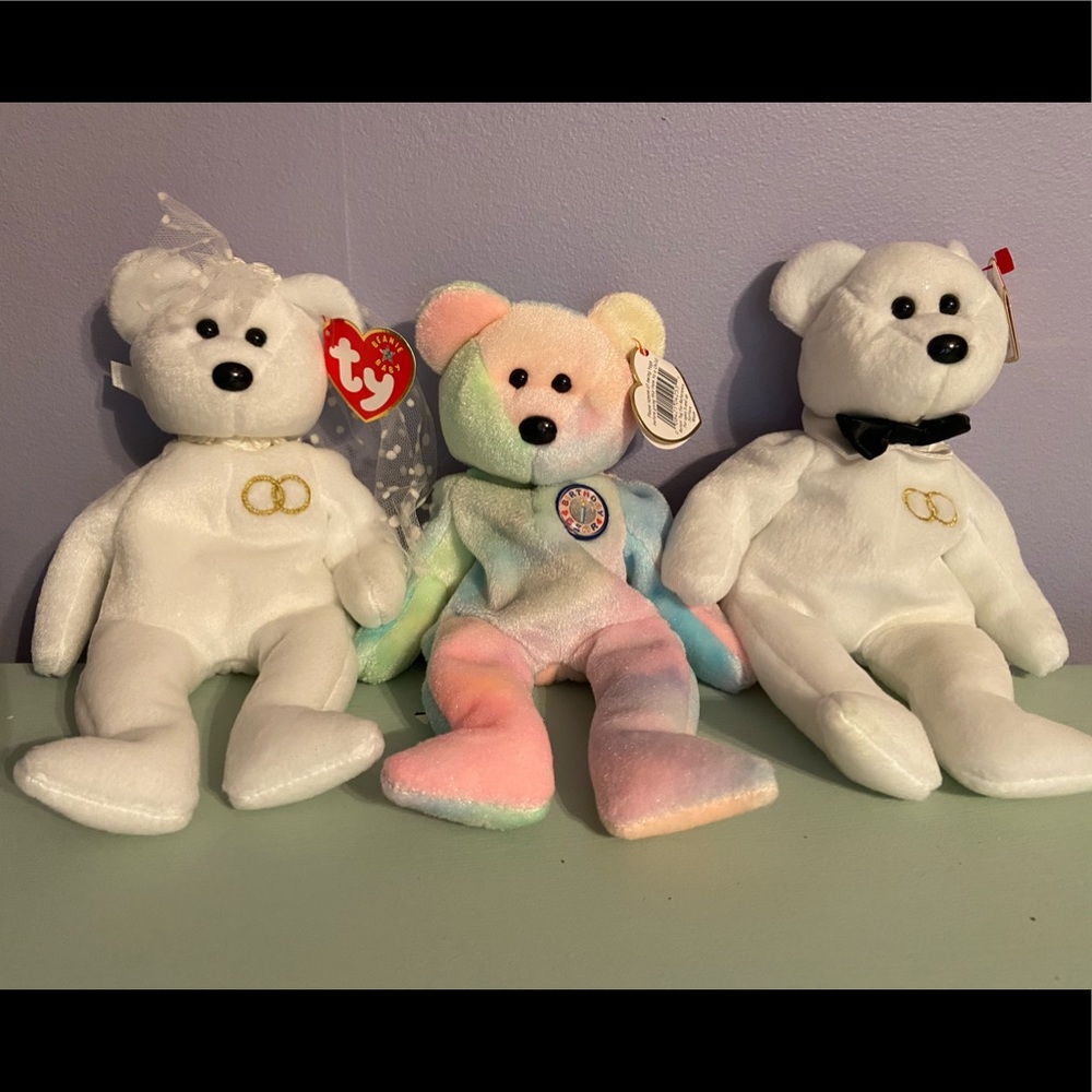 TY Mr. and Mrs. and Birthday Bears